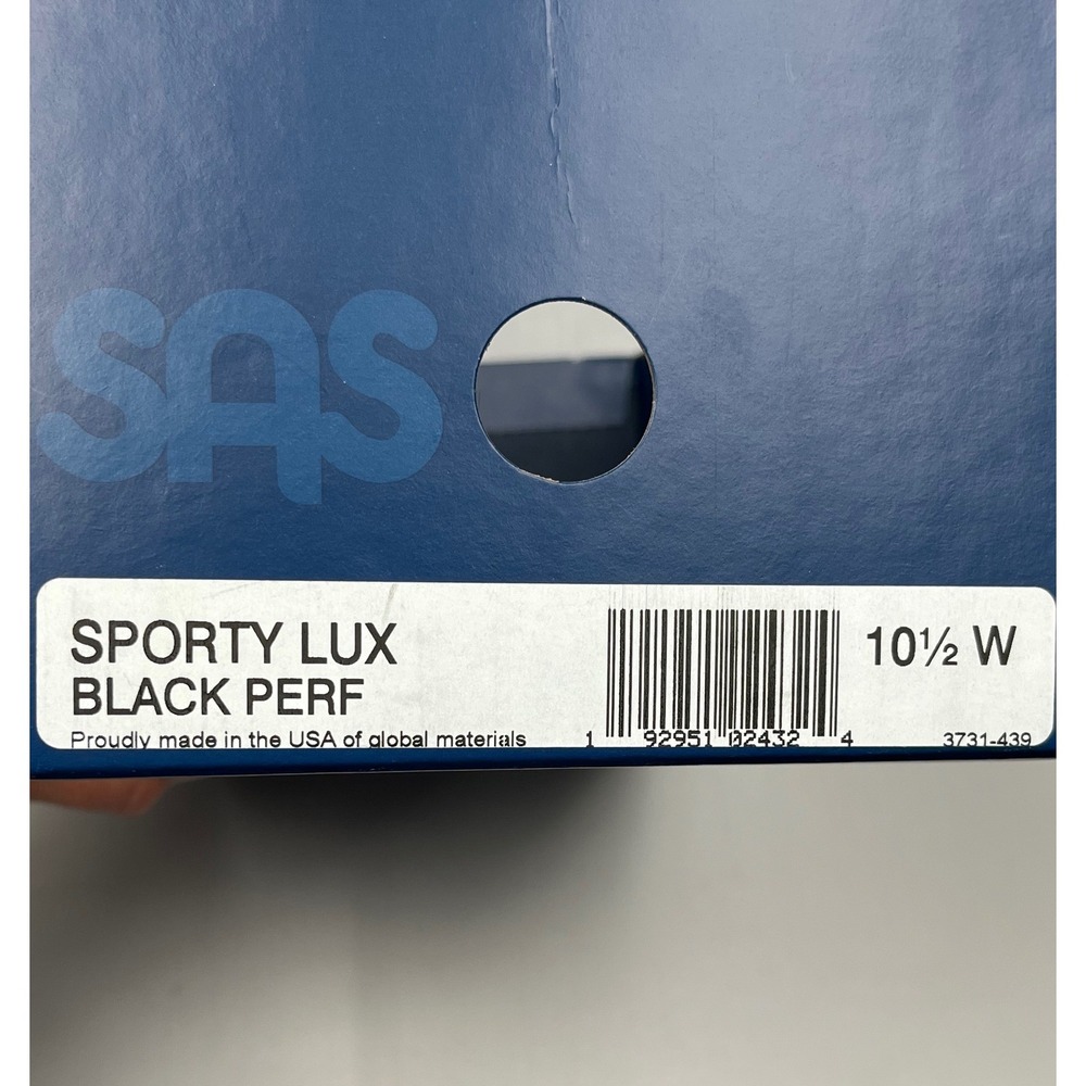 SAS NEW IN BOX Sporty Lux Walking Shoes Women 10.5 W Black Perforated Leather - Picture 9 of 12